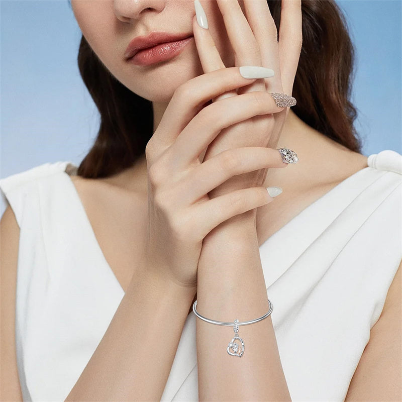 Sterling Silver Father Daughter Mother Daughter Charm Beads