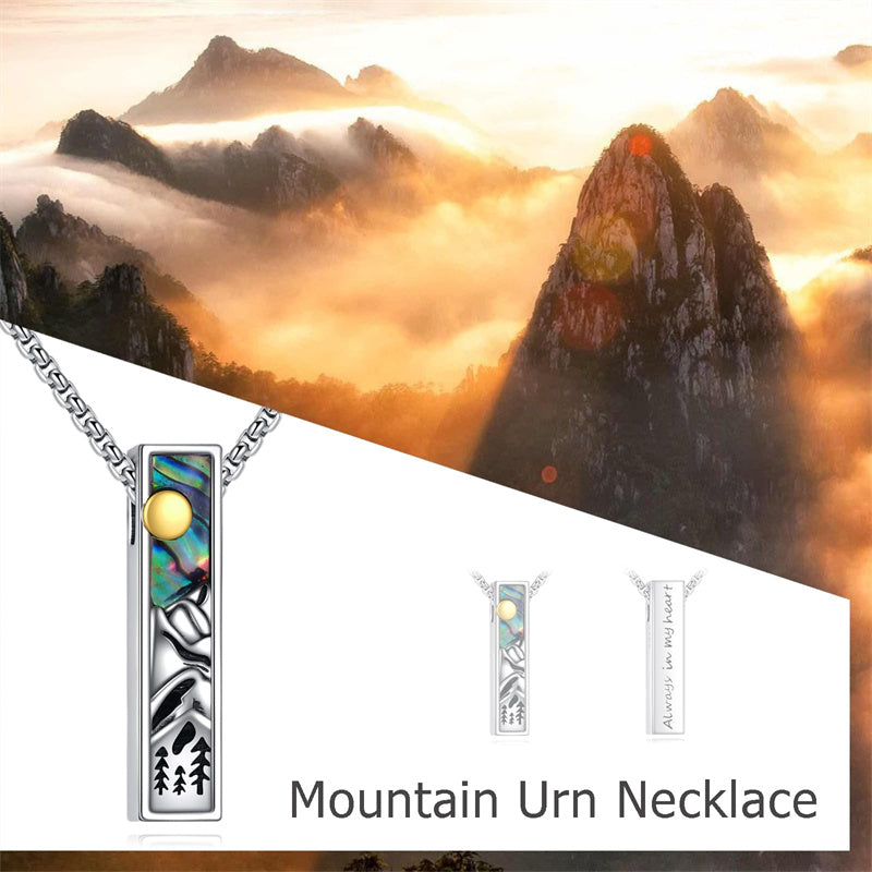 Sterling Silver Abalone Shell Butterfly Dragonfly Moon Phase Mountains Sunflower Tree of Life Urn Necklaces for Ashes
