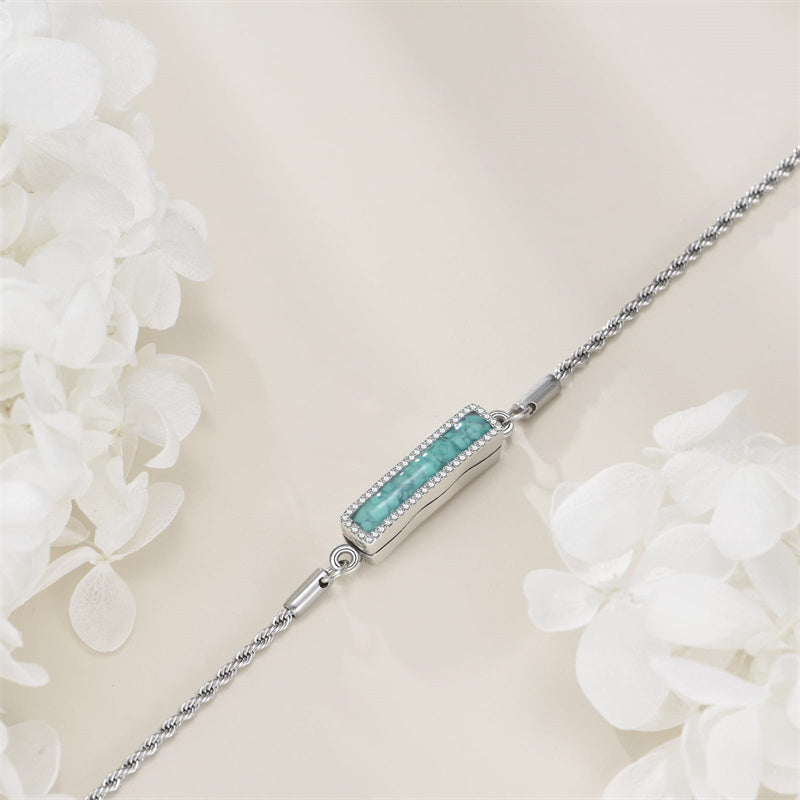 Sterling Silver Rose Butterfly Dragonfly Urn Bracelet for Ashes