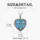 Sterling Silver Personalized Photo Engraved Abalone Shell Butterfly Dragonfly Urn Necklace for Ashes