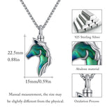 Sterling Silver Abalone Shell Horse Urn Necklace for Ashes