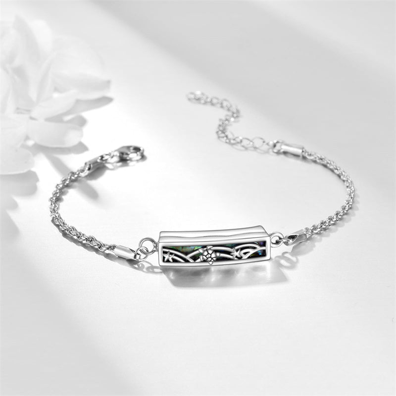 Sterling Silver Rose Butterfly Dragonfly Urn Bracelet for Ashes