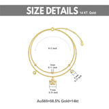 14K Gold Flower Layered Anklet