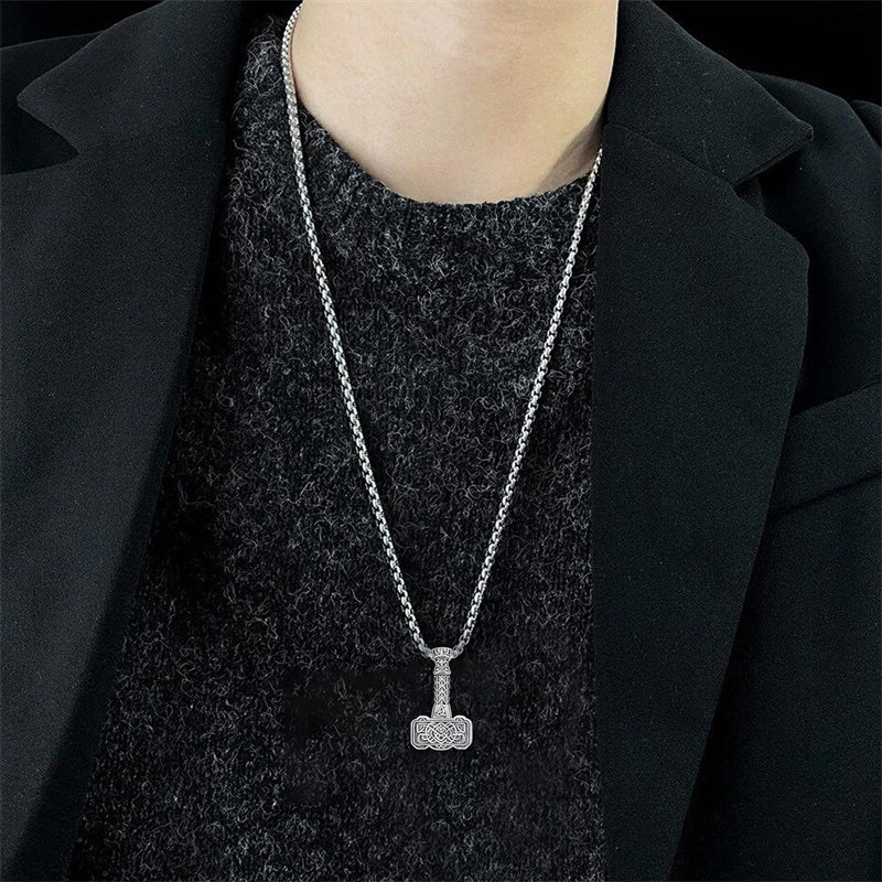 Sterling Silver Thors Hammer Urn Necklace for Ashes