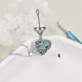 Sterling Silver Tree of Life Urn Necklaces Abalone Opal Shell Cremation Jewelry for Ashes