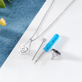 Sterling Silver Heart Shape Tear Dangle Urn Necklace for Ashes