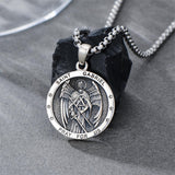 Sterling Silver Saint  Michael Christopher Sebastian Jude Gabriel Anthony Religious Pendant Necklace