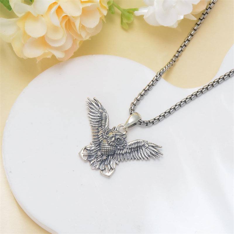 Sterling Silver Lion Tiger Satanic Goat Owl Scorpion Eagles Deer Pendant Necklace for Men