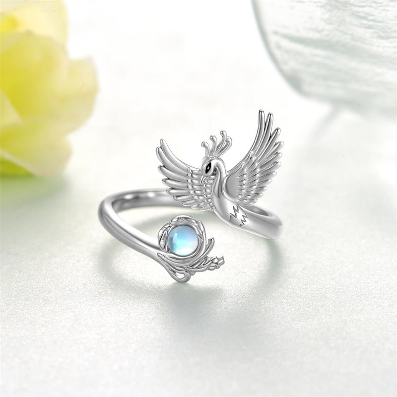 Sterling Silver  Moonstone Phoenix Ring