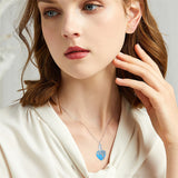 Sterling Silver Crystal Heart Tree of Life Urn Necklace for Ashes