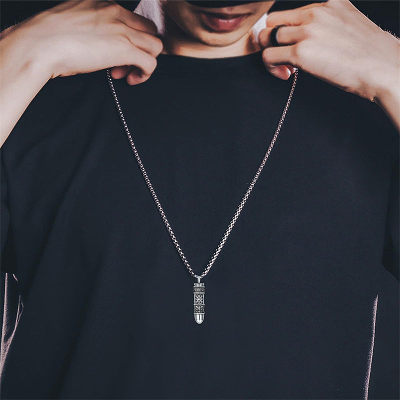 Sterling Silver Bear Lion Eagle Compass Tree of Life Bullet Urn Necklaces for Ashes