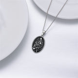 Sterling Silver Aztec Lion Cross Pendant Necklace