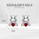Sterling Silver Hippo Cubic Zirconia Stud Earrings