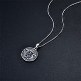 Sterling Silver Aztec Lion Cross Pendant Necklace