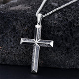 Sterling Silver Cross Pendant Necklace for Men