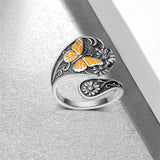 Sterling Silver Hummingbird Butterfly Bee Red Cardinal Pink Flamingo Adjustable Spoon Ring