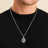 Sterling Silver St Anthony Francis Joseph Peregrine Raphael Sebastian Medal  Protection Pendant Necklace