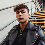 Sterling Silver Crown of Thorn Three Nail Cross Pendant Necklace