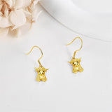 14K Gold Highland Cow Heart Stud Earrings
