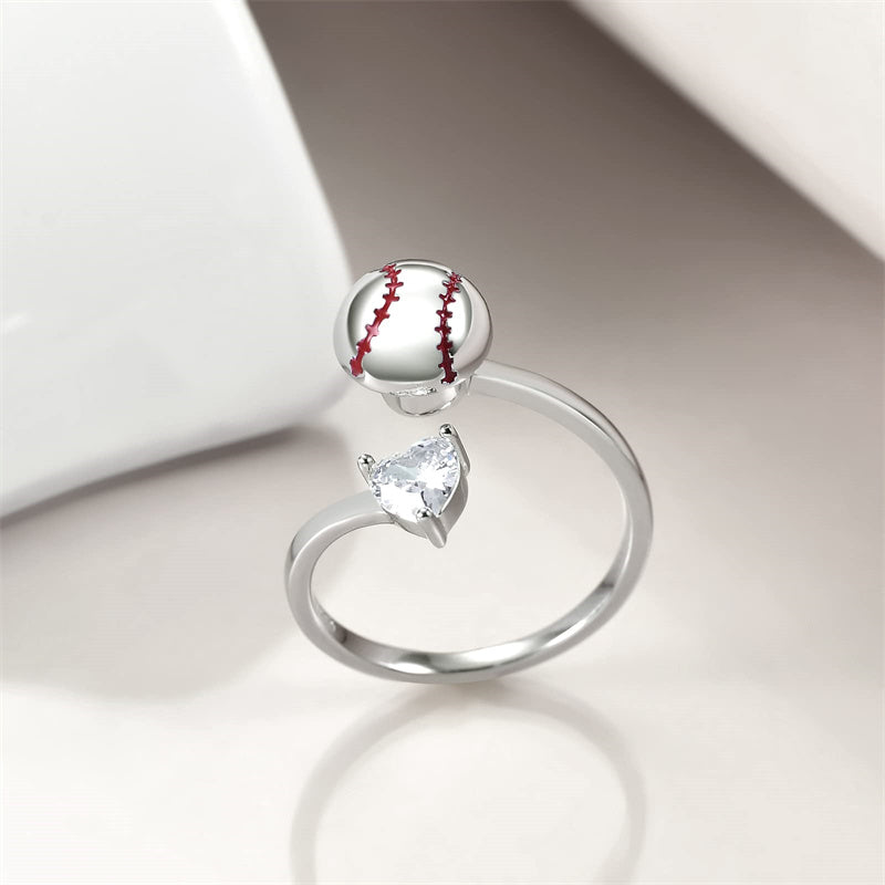 Sterling Silver Baseball Football Volleyball Spinner Ring