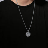 Sterling Silver Mictlantecuhtli Quetzalcoatl Tezcatlipoca Skull Pendant Necklace Aztec Jewelry For Men