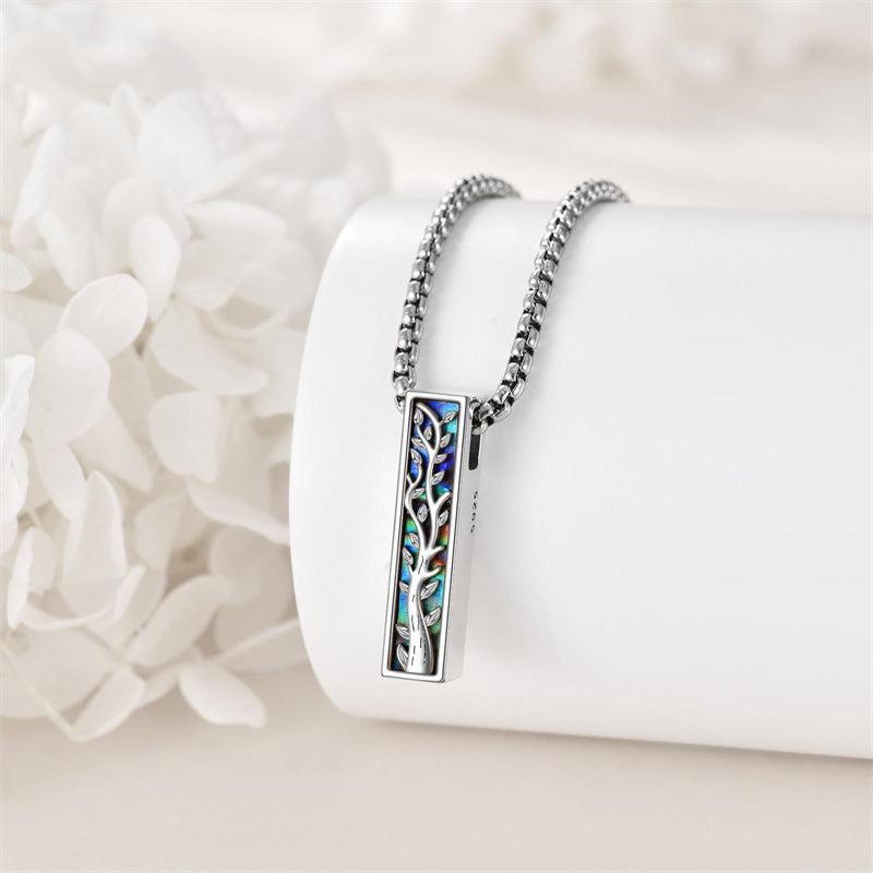 Sterling Silver Abalone Shell Butterfly Dragonfly Moon Phase Mountains Sunflower Tree of Life Urn Necklaces for Ashes