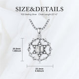 Sterling Silver Crown of Thorns Crucifix Cross Pendant Necklace for Men