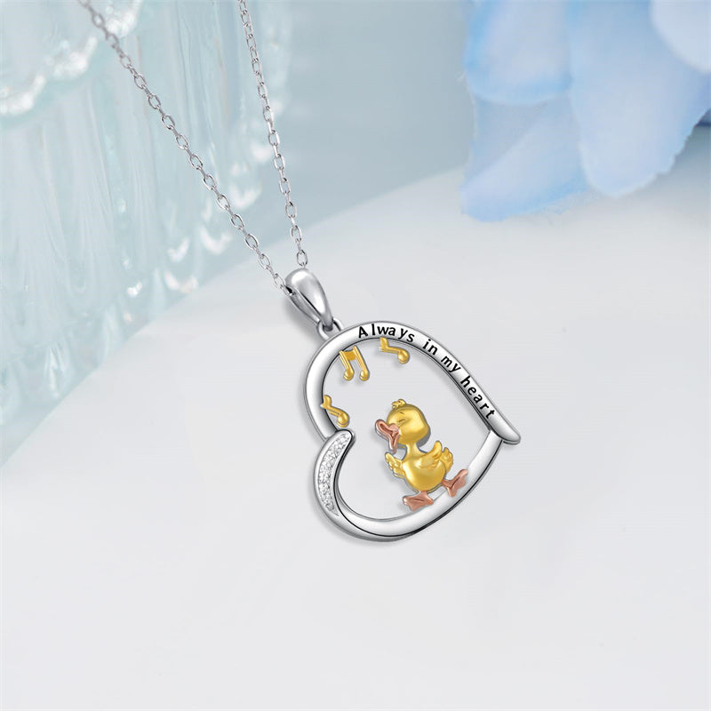 Sterling Silver Duck Pendant Necklace