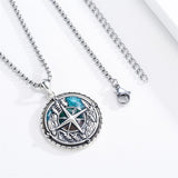 Sterling Silver Mountain & Compass Pendant Necklace