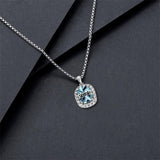 Sterling Silver Oval Personalized Text and Birthstone Class Pendant Necklace Graduation Jewelry