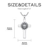 Sterling Silver 12 Constellation Cross Pendant Necklace