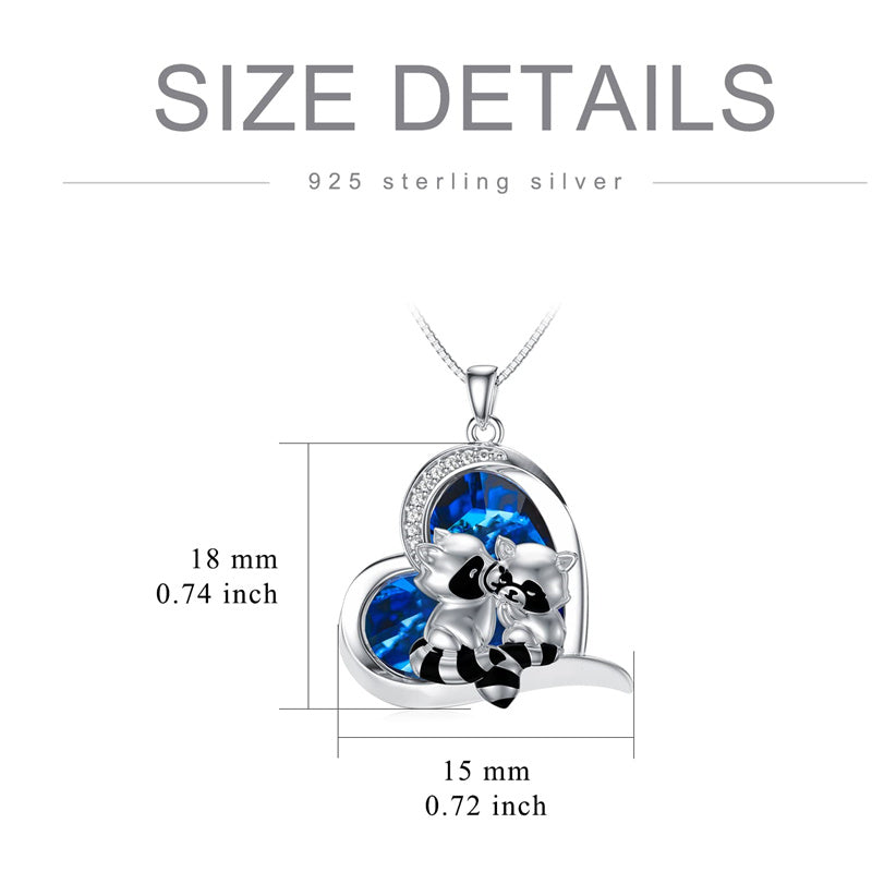 Sterling Silver Raccoon Pendant Necklace