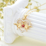 14K Gold Hummingbird Pendant Necklace