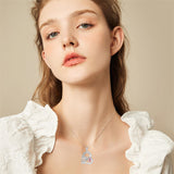 Sterling Silver Cubic Zircon Hummingbird Cancer Awareness Pendant Necklace Gifts for Women