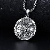 Sterling Silver St Michael Pendant Necklace