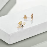 14K Yellow Gold Honey Bee Stud Earrings