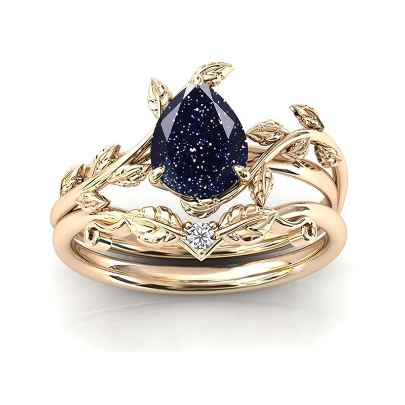 Sterling Silver 10K 14K 18K Gold 1ct Pear Shaped Gemstone Gemstone Engagement Ring Wedding Ring Sets