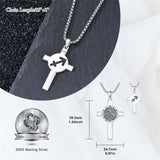Sterling Silver 12 Constellation Cross Pendant Necklace