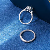 Sterling Silver Moissanite Wedding Ring Set for Women