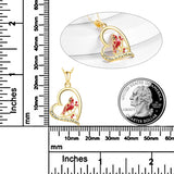 14K Gold Red Cardinal Pendant Necklace Engraved With Always in My Heart