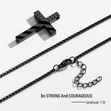 Stainless Steel Bible Verse Religious Cross Necklace for Men