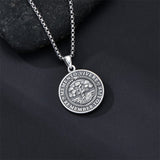 Sterling Silver Memento Mori Gothic Skull Amulet Pendant Necklace for Men