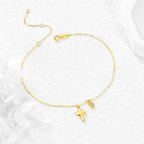 14k Yellow Gold Cross Bracelet