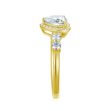 10K Gold 14K Gold 18K Gold  Heart-Cut Moissanite Halo Engagement Rings