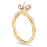 Sterling Silver Heart Shaped Moissanite Engagement Wedding Ring