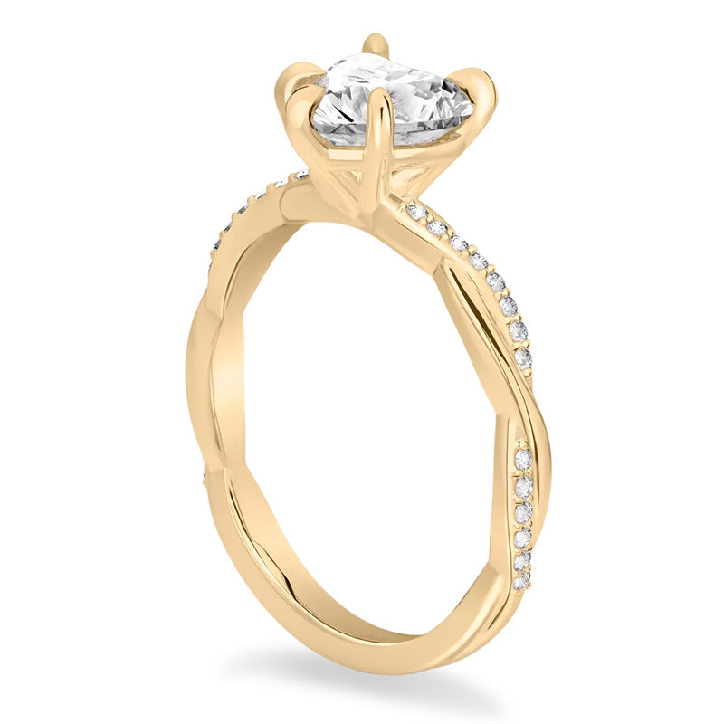 Sterling Silver Heart Shaped Moissanite Engagement Wedding Ring