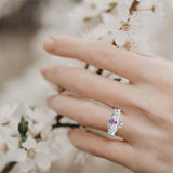 Sterling Silver Pear Shaped Gemstone Engagement Rings Set for Women