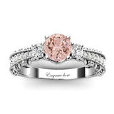 Sterling Silver 10K 14K 18K Personalized Engraved 1 Carat  Round Birthstone Engagement Ring