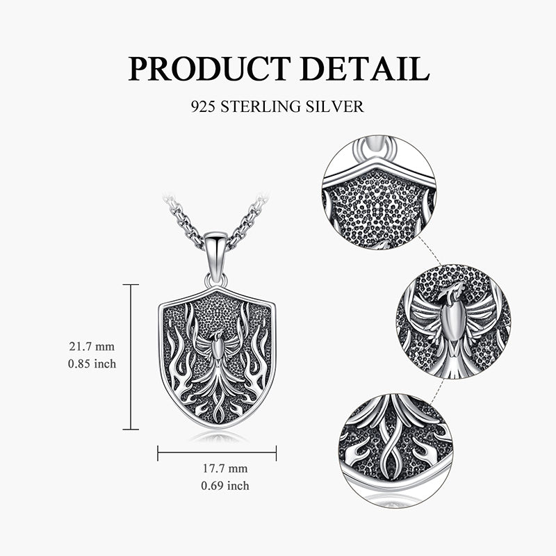 Sterling Silver Phoenix Nirvana Pendant Necklace