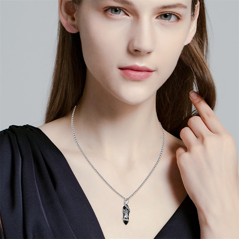 Sterling Silver Crystal Saint Michael Saint Christopher Guardian Angel Guadalupe Pendant Necklace